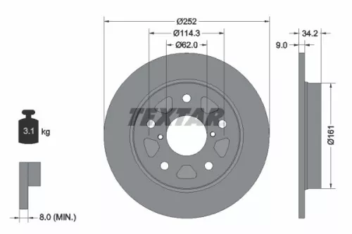 Remschijf TEXTAR 92305703)