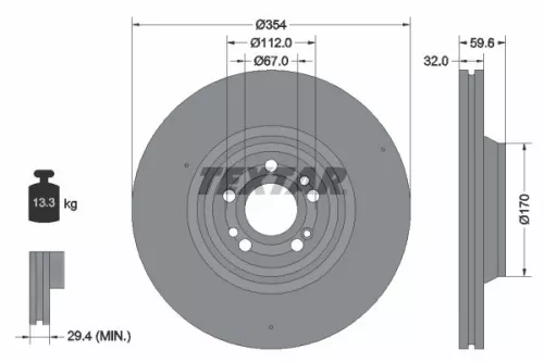 Remschijf TEXTAR 92306005)