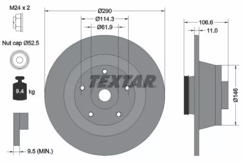 Remschijf TEXTAR 92269603)