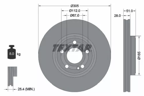 Remschijf TEXTAR 92323405)