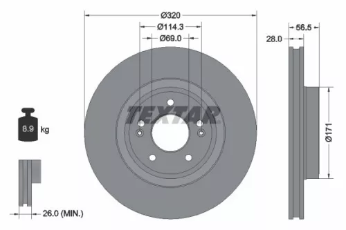 Remschijf TEXTAR 92323605)