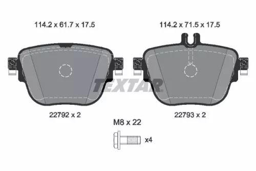 Remblokkenset, schijfrem TEXTAR 2279201)