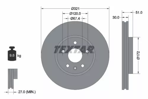 Remschijf TEXTAR 92187005)