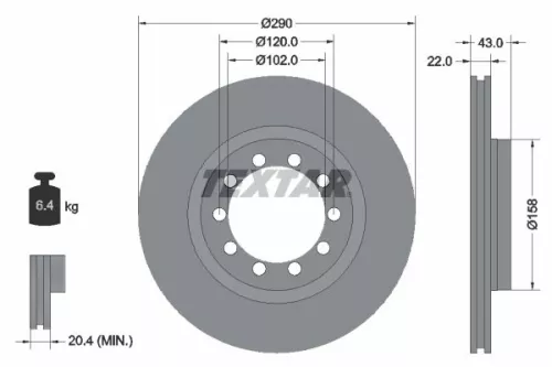 Remschijf TEXTAR 93117400)
