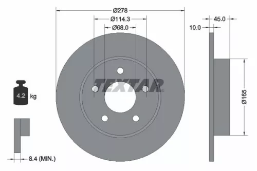 Remschijf TEXTAR 92125703)