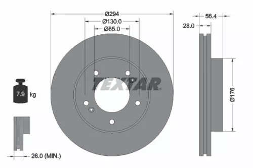 Remschijf TEXTAR 92203203)