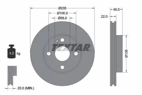 Remschijf TEXTAR 92071500)