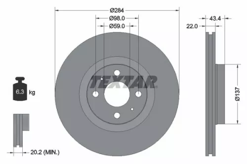 Brake Disc TEXTAR 92053503)