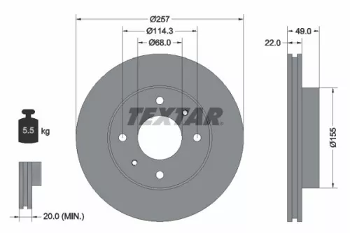 Remschijf TEXTAR 92056300)
