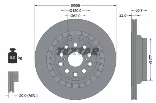 Remschijf TEXTAR 92224503)
