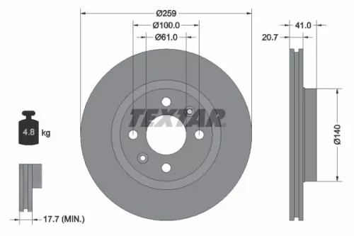 Remschijf TEXTAR 92292103)