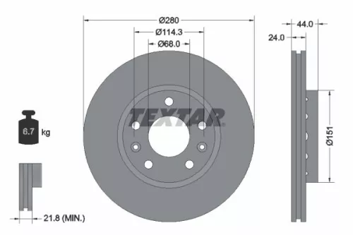 Remschijf TEXTAR 92195505)