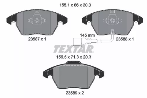Brake Pad Set, disc brake TEXTAR 2358701)