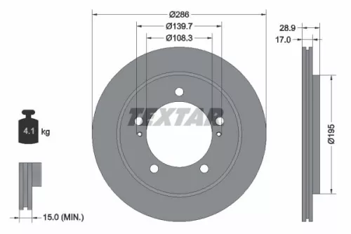 Remschijf TEXTAR 92136800)