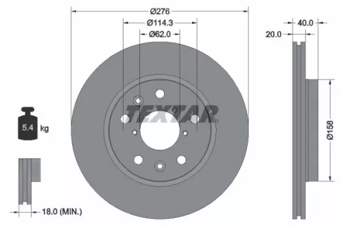 Remschijf TEXTAR 92204703)