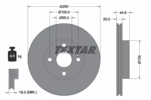 Remschijf TEXTAR 92096800)
