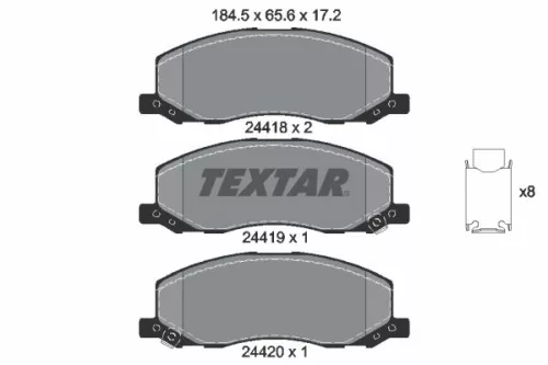 Remblokkenset, schijfrem TEXTAR 2441801)