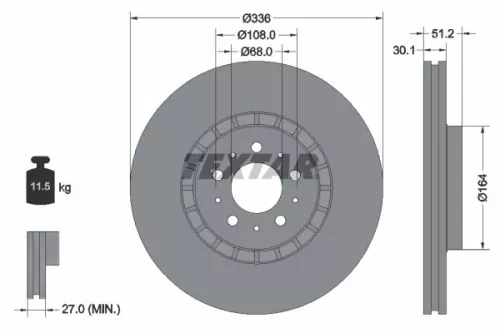 Remschijf TEXTAR 92126705)