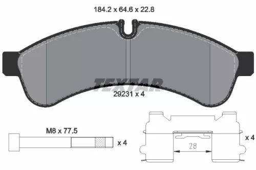 Remblokkenset, schijfrem TEXTAR 2923101)