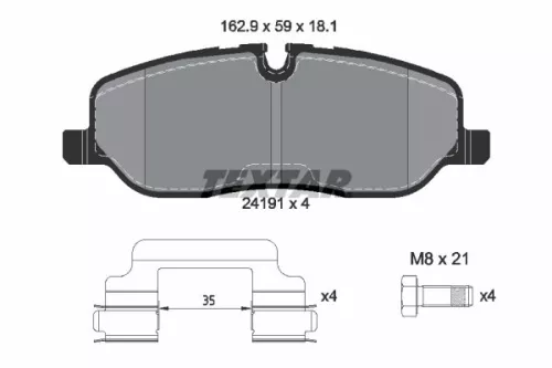 Brake Pad Set, disc brake TEXTAR 2419101)