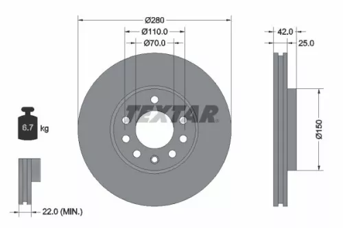 Remschijf TEXTAR 92091903)