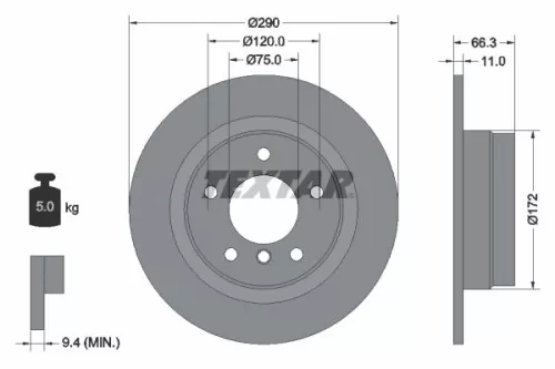 Remschijf TEXTAR 92261003)