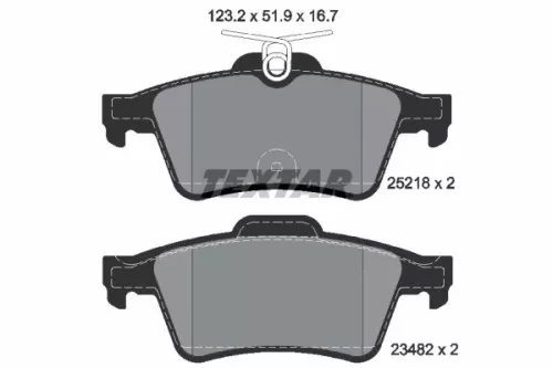 Brake Pad Set, disc brake TEXTAR 2521801)