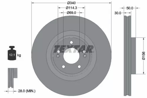 Remschijf TEXTAR 92333403)