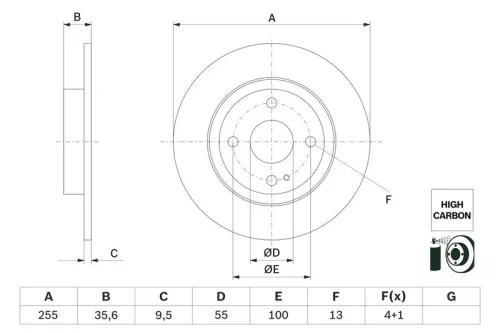 Remschijf BOSCH 0 986 479 G72)