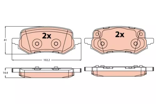 Brake Pad Set, disc brake TRW GDB2367)