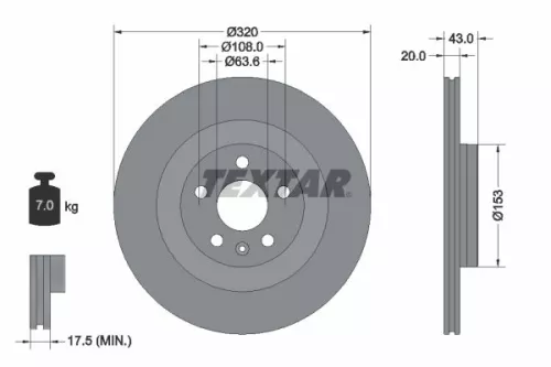 Remschijf TEXTAR 92309703)