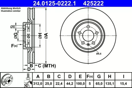 Remschijf ATE 24.0125-0222.1)