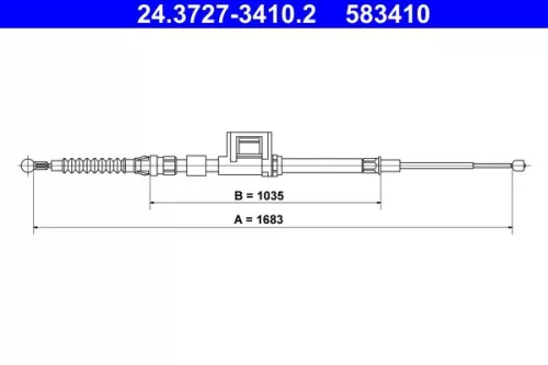 Kabeltrek, parkeerrem ATE 24.3727-3410.2)