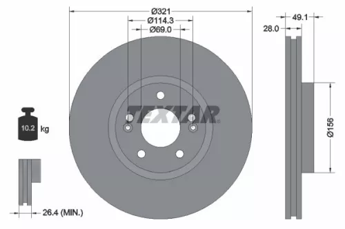 Remschijf TEXTAR 92166005)