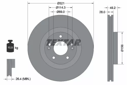 Remschijf TEXTAR 92242905)