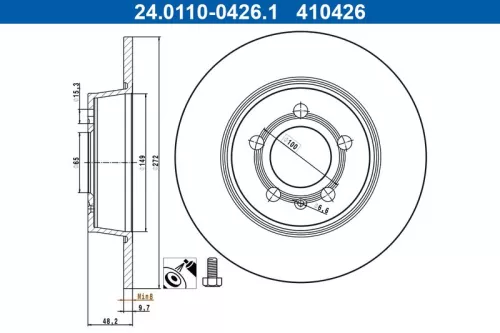 Brake Disc ATE 24.0110-0426.1)