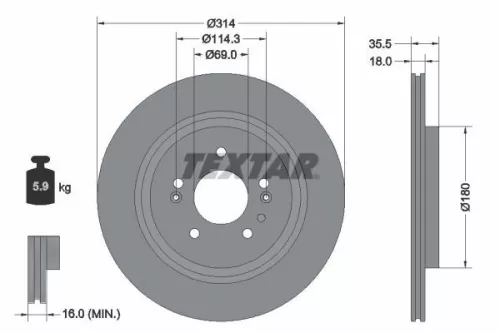 Remschijf TEXTAR 92347503)