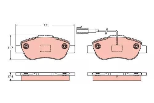 Brake Pad Set, disc brake TRW GDB2405)