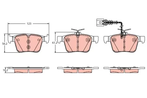 Brake Pad Set, disc brake TRW GDB2358)