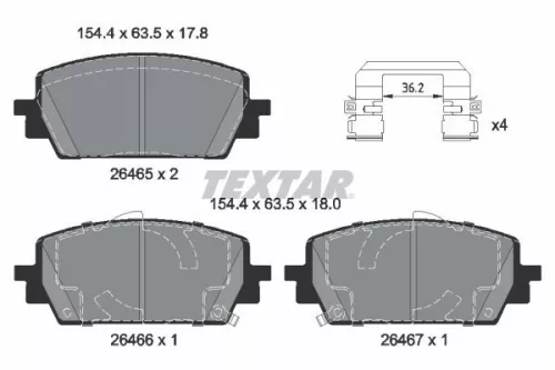Remblokkenset, schijfrem TEXTAR 2646501)