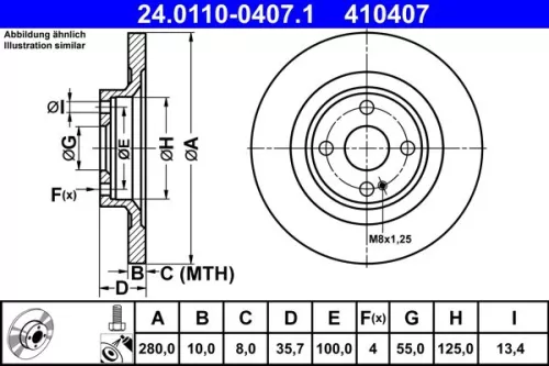 Remschijf ATE 24.0110-0407.1)