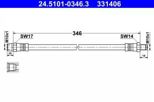 Brake Hose ATE 24.5101-0346.3)