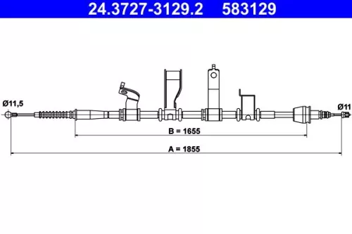 Kabeltrek, parkeerrem ATE 24.3727-3129.2)