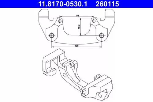 Bracket, brake caliper ATE 11.8170-0530.1)