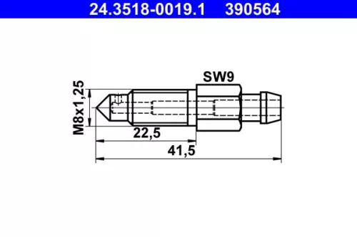 Ontluchtingsschroef/klep ATE 24.3518-0019.1)