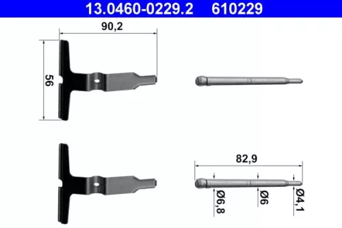 Accessoirekit, schijfremblokken ATE 13.0460-0229.2)