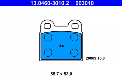Brake Pad Set, disc brake ATE 13.0460-3010.2)