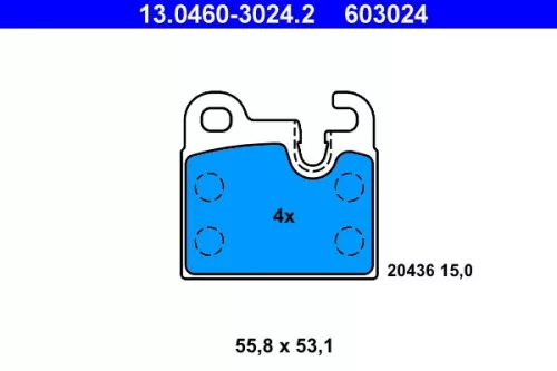 Brake Pad Set, disc brake ATE 13.0460-3024.2)