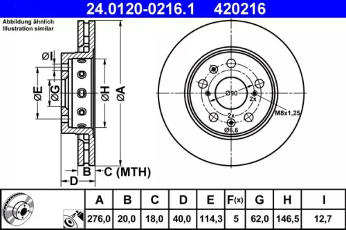 Remschijf ATE 24.0120-0216.1)