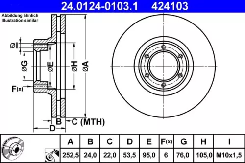 Remschijf ATE 24.0124-0103.1)